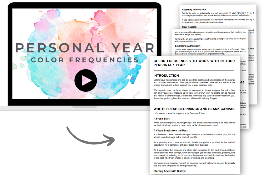 personal year color frequency guide,  from “Master Your Personal Year in Numerology