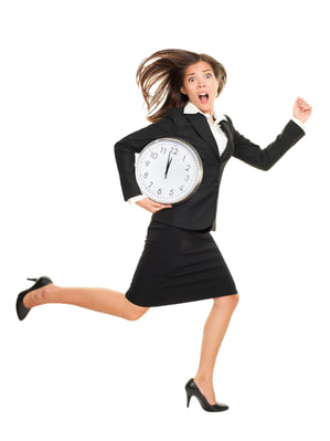woman running with clock