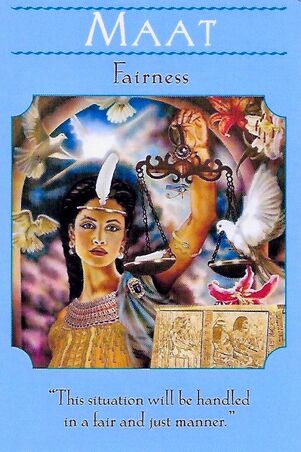 Maat: Fairness oracle card from the Goddess Guidance deck by Doreen Virtue, Hay House.