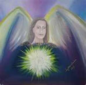 archangel metatron and his light, energy ball painting