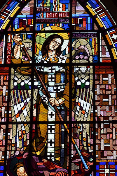 archangel michael stained glass window