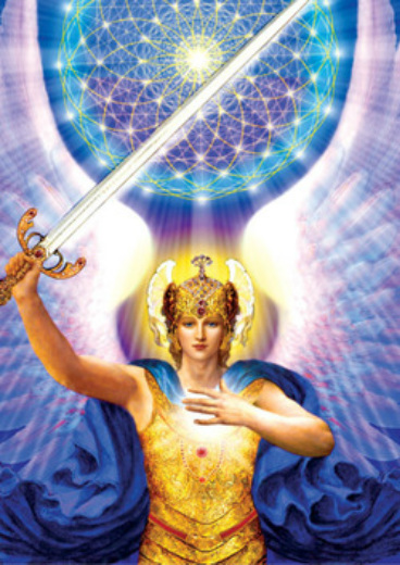 powerful archangel michael with sword of light