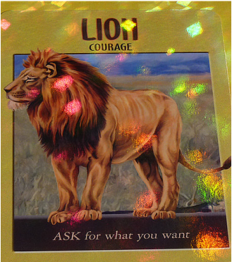 Courage oracle card lion spiritual meaning