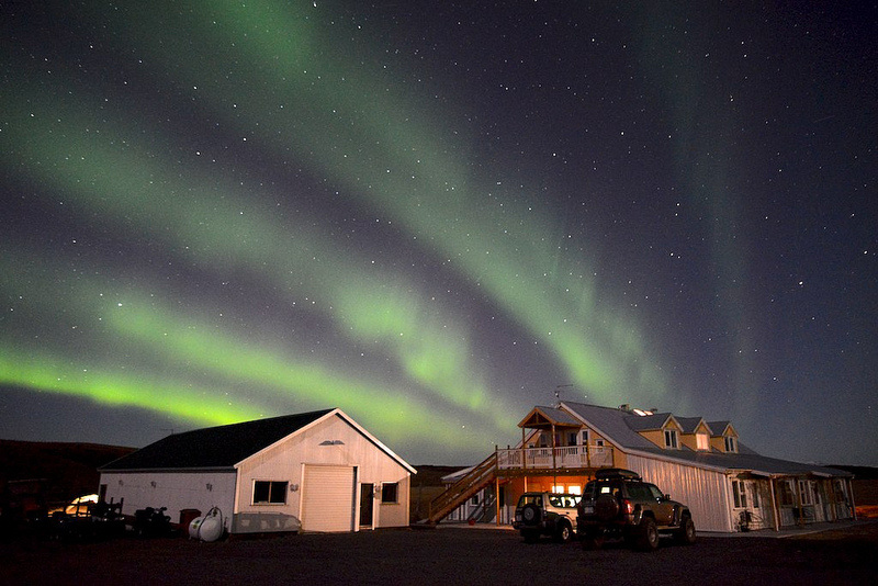 geomagnetic storm above houses