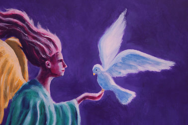 angel and dove painting