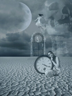 Clock surreal spiritual dreamscape