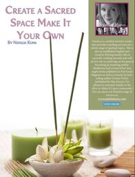Creating Your Own Sacred Space article by Natalia Kuna published in the magazine 'Alive, So Make it Count'