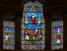 church stained glass window of ascended masters