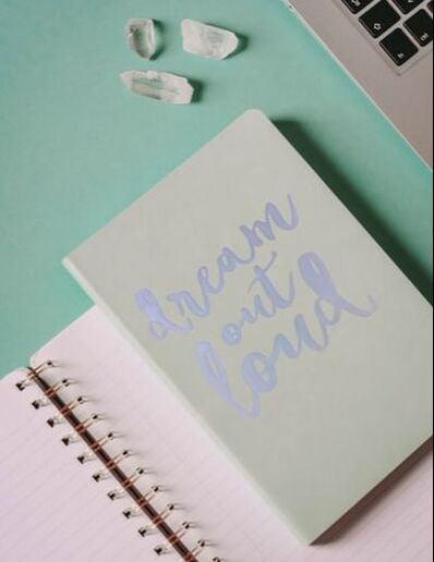 Dream Out Loud journal and crystals