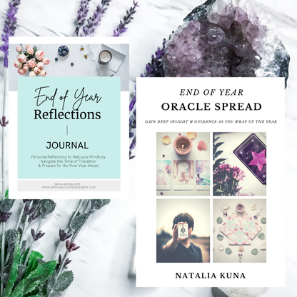 end of year reflections journal and oracle spread freebie