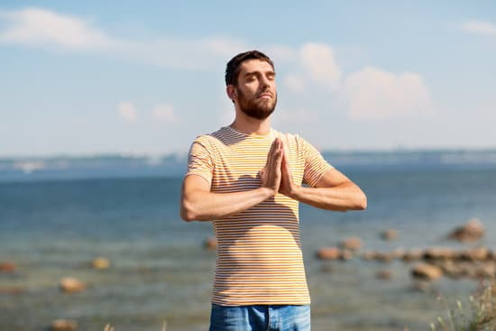 spiritual man praying outside