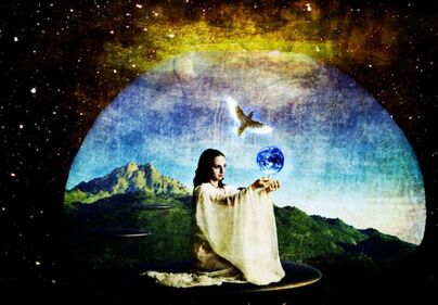 woman spirit guide dream, holding earth