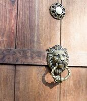 lion sculpture door handle