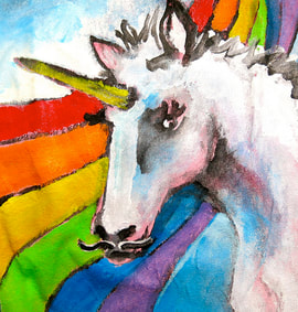 unicorn, their magical horn and rainbow colors
