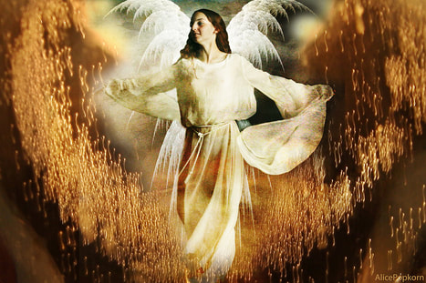 spiritual woman with angel wings