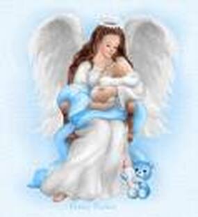 beautiful angel holding baby