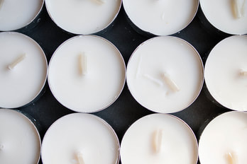 white votive candles 