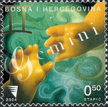gemini star sign stamp