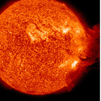 solar flare close up
