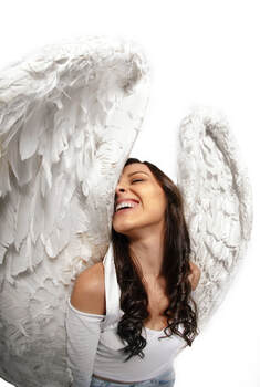 happy angel woman