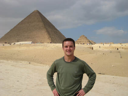 Charles J Wolfe at Giza Pyramids, Egypt
