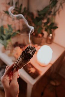 burning sage to clear sacred space