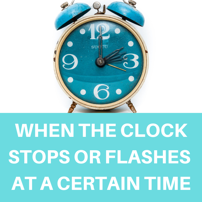 When the clock stops or flashes at a certain time